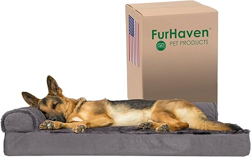 Cama ortopédica para mascotas para perros y gatos Sofá de dos tonos de piel de felpa y ante sofá cama para perro con funda extraíble lavable Piel
