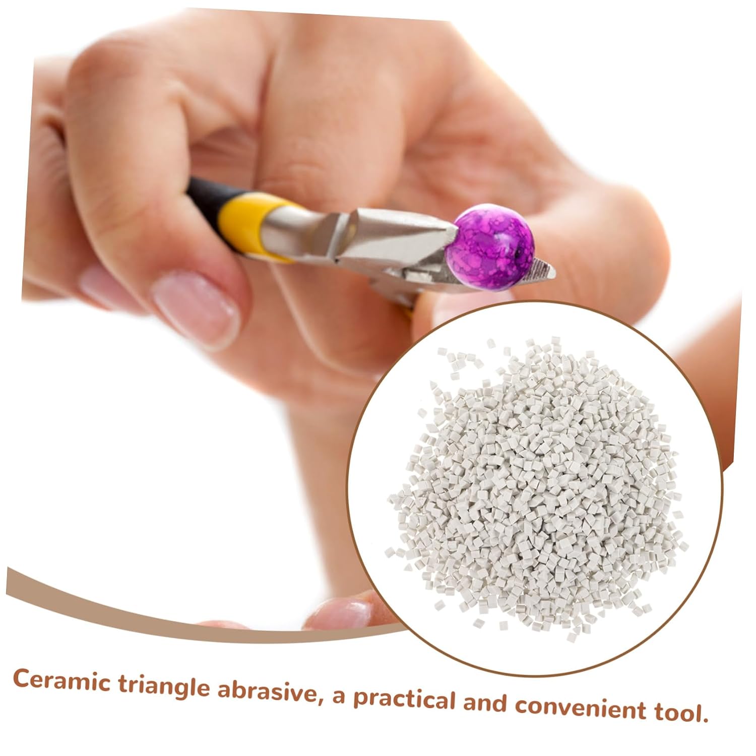 Ciieeo 1set Triangle Abrasive Polishing Media for Jewelry Ceramic Buffing Grit for Tumbling and Grinding Beads for Crafting and Gemstone Finishing