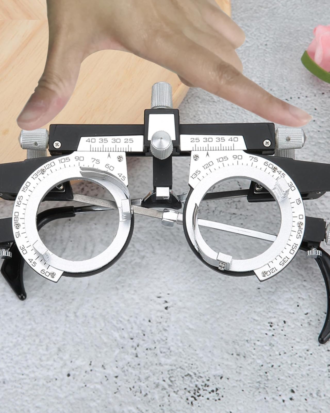 Marco de Lente de Prueba óptica Ajustable, Equipo de Optometría para Gafas, Marco de Optometría Universal PD 48-80 mm, Marco de Ajuste Intercambiable, Marco de Lente de Prueba óptica para Gafas