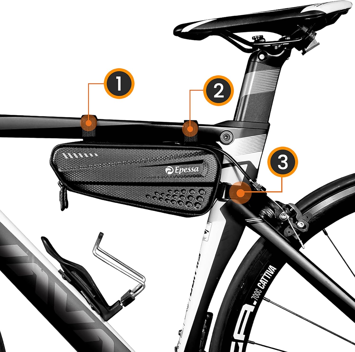 Epessa Bike Frame Bag Waterproof, Hard Shell Bike Storage Tool Bag for Cycling Top Tube Bag : Sports & Outdoors