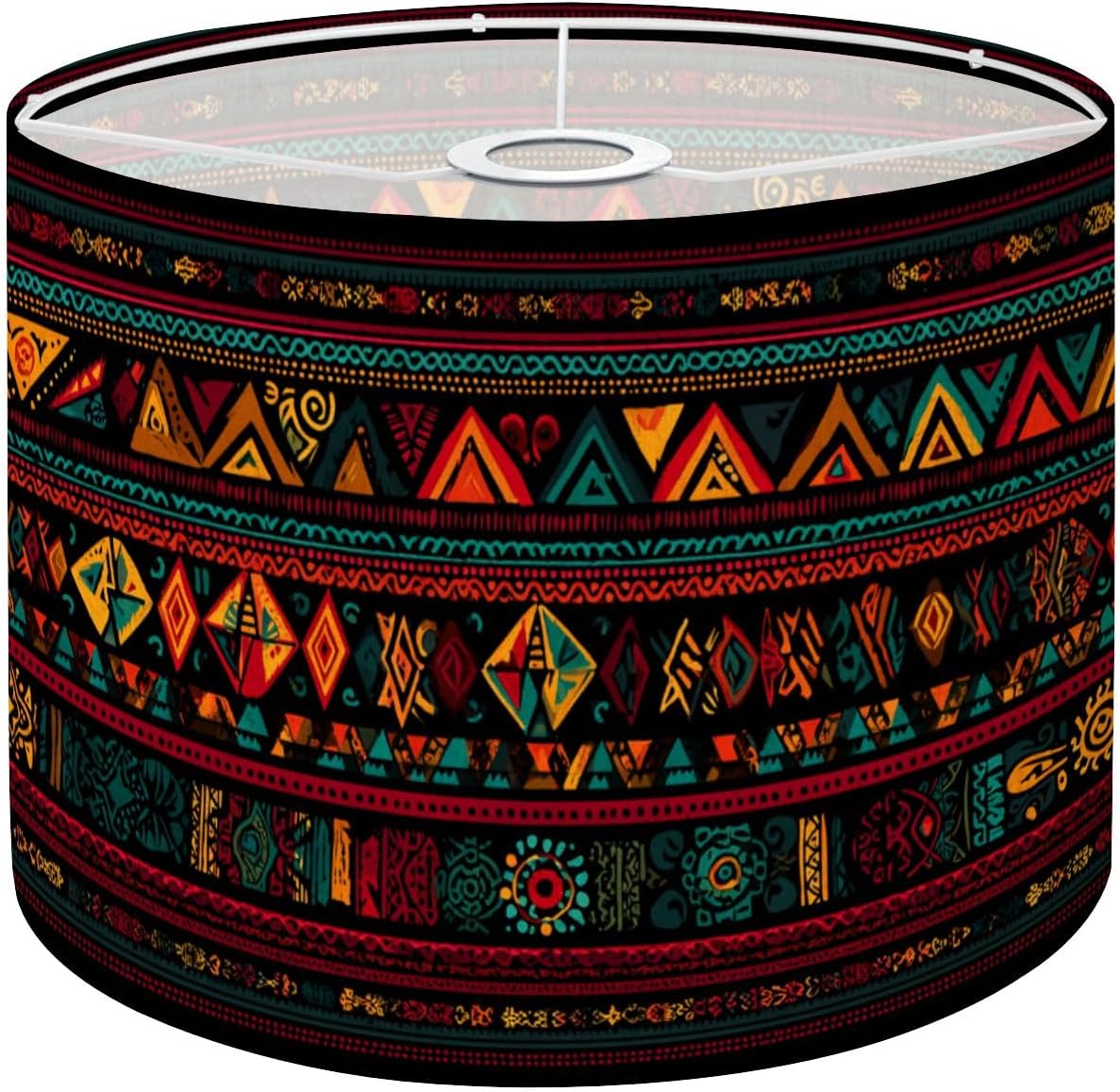 Lampshades Lamp Shades Boho 1 Pack Native American Indian Ornament Geometric Ethnic Textile Diamond Light Shade for Table Lamps Floor Lamps Drum Lamp Shades Lampshade Replacement