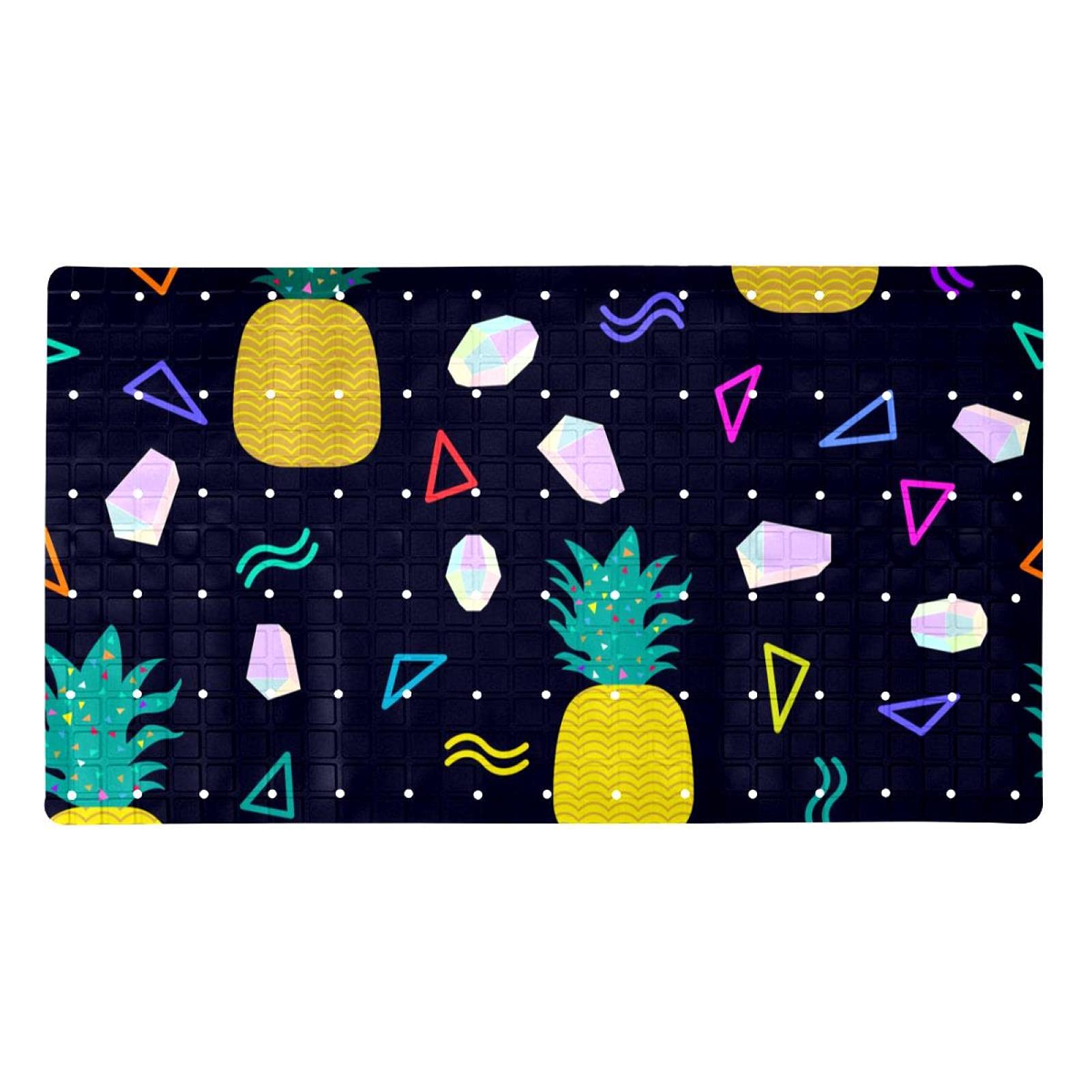 Tapis de bain antidérapant pour baignoire 40x70 trous drainage noir