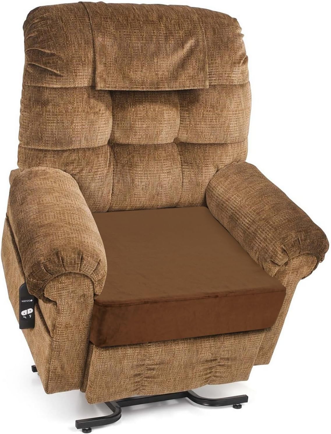 SINOSSO Velvet Large Chair Cushion for Elderly 20" x 20" x 3", High Density Foam Seat Cushion for Recliner Couch Armchair, Thickened Chair Pad, Gray