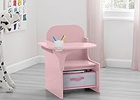 Vista 2 de Delta Children MySize Escritorio con Silla con Compartimento de Almacenamiento - Certificado Greenguard Gold, Rosa Polvoriento Bianca Blanco