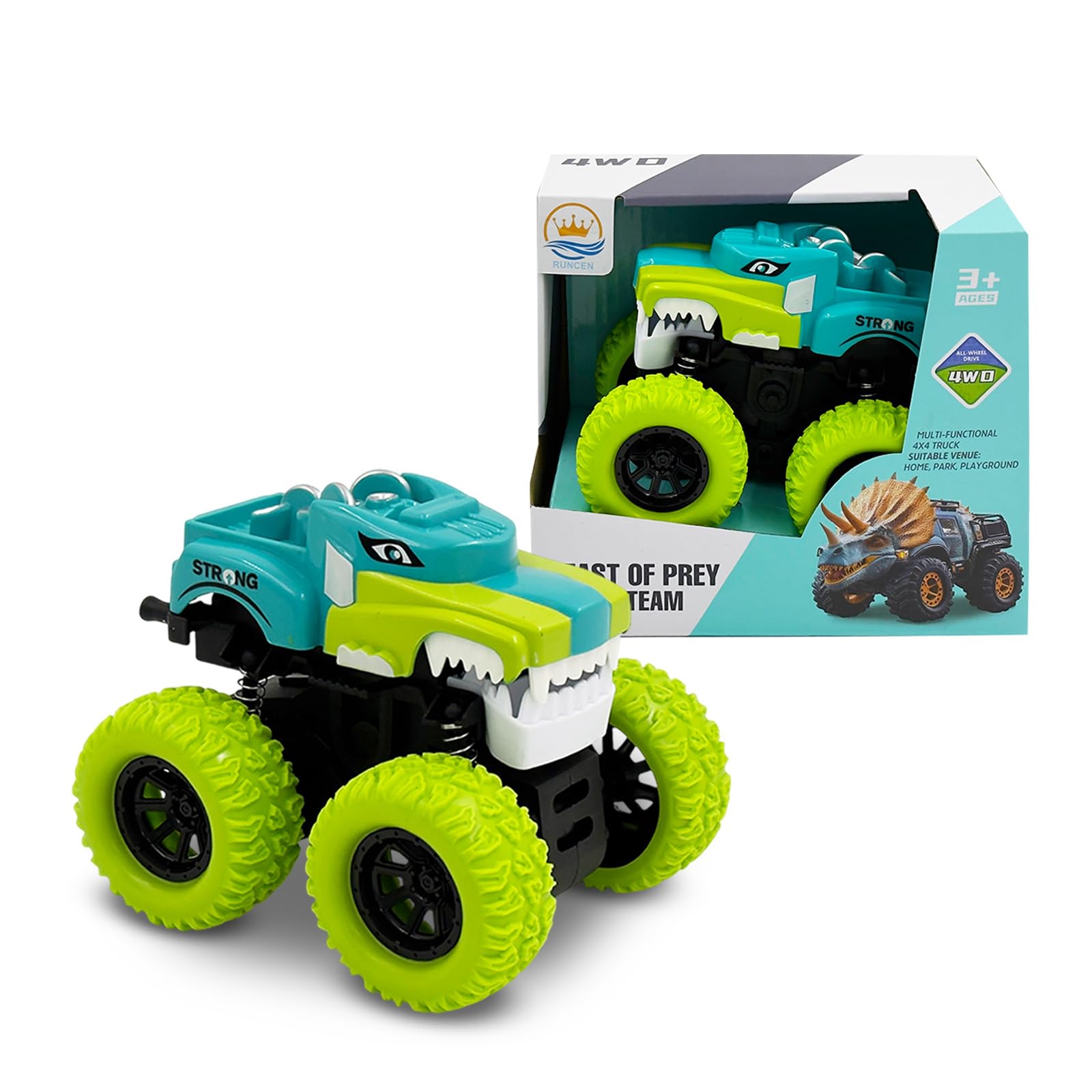 Kitzomi 4WD Monster Truck Toy for Toddler 3-6 Boy Girl