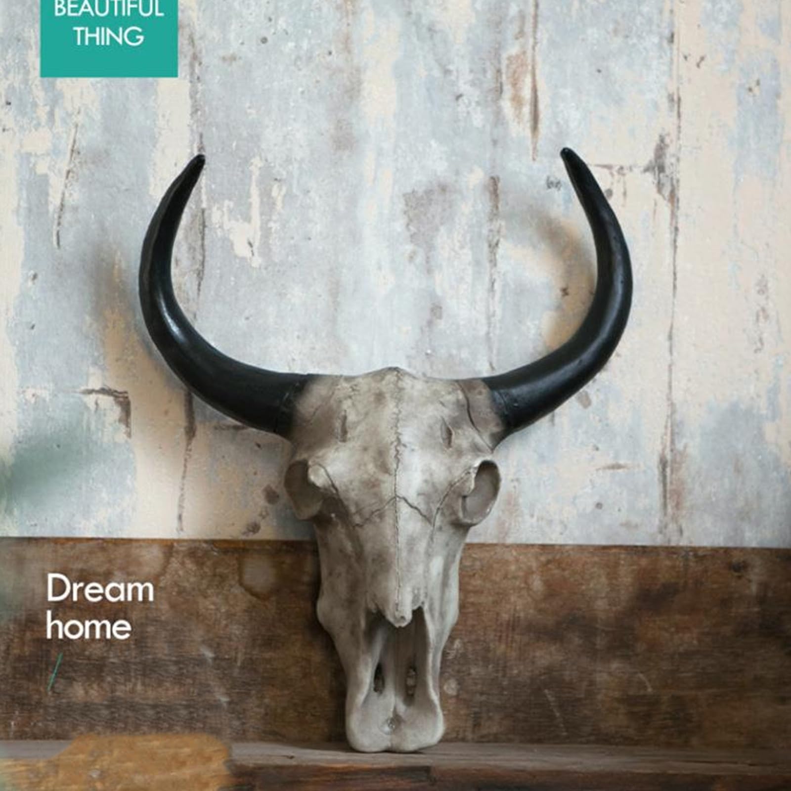 Decorazione da parete a forma di teschio lungo in corno – finto teschio di mucca tassidermia per decorazione domestica rustica e occidentale
