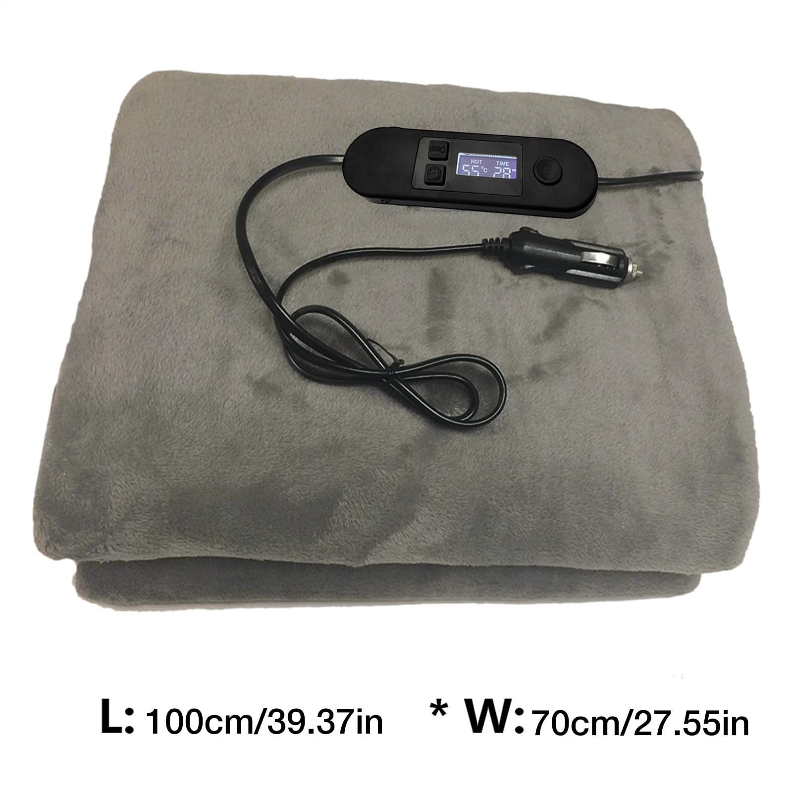 Couverture de voiture chauffante 12 V – Couverture de voyage en polaire brossée douce pour voitures, camions, camping-cars | Quatre réglages de chaleur, portable, léger, confortable pour les voyages e