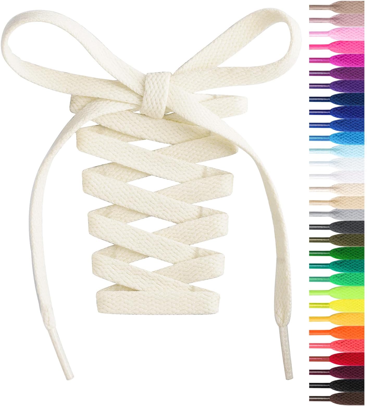Flat Shoelaces 5/16" - 20 Colors in 36"-72" Shoe Laces For Sneakers