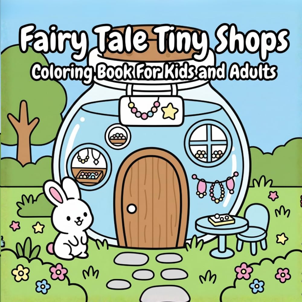 Fairy Tale Tiny Shops Coloring Book: Cute Whimsical Storefronts to Color for Kids, Teens, and Adults (Kawaii Cozy Coloring Books)