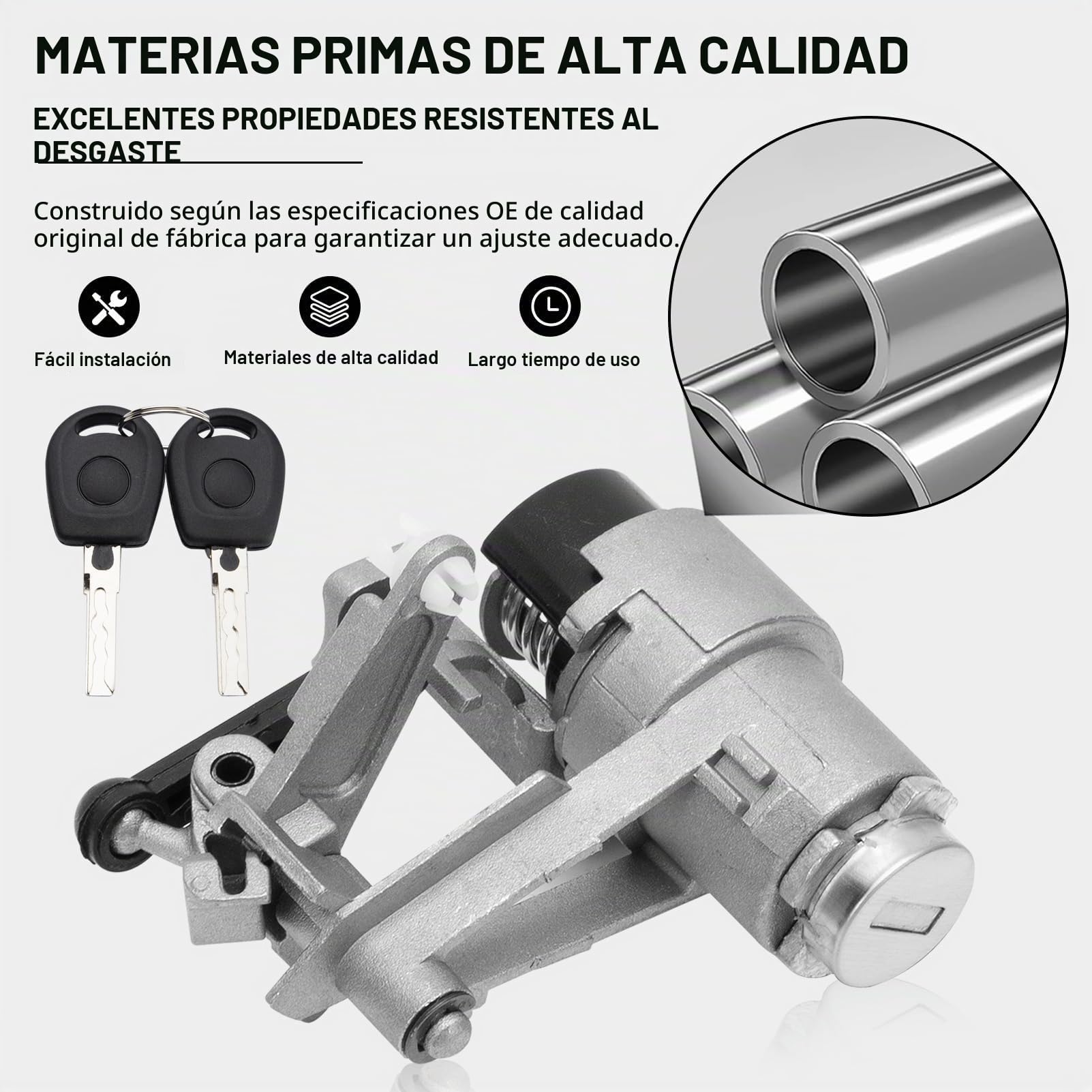Cilindro de Cerradura del Portón Trasero para Golf 3/4, Caddy, Polo, Lupo, Seat Arosa 1J6827297G, Cilindro de Cerradura, Cerradura del Maletero 1J6827297C, 1J6827297D