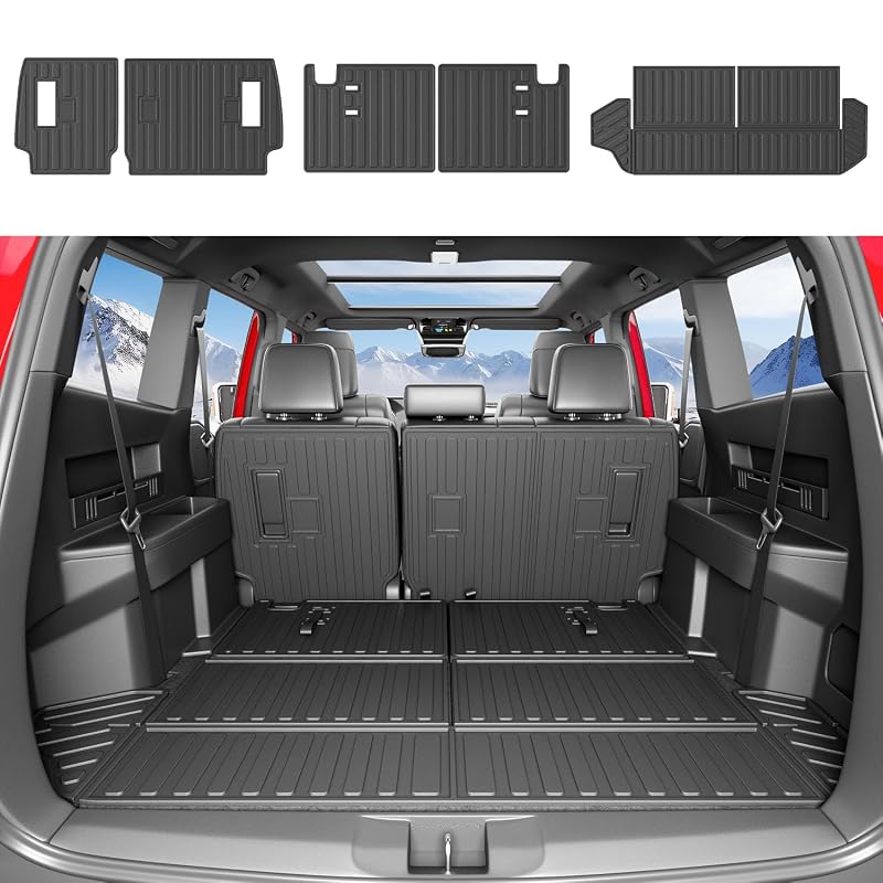 Kit de Tapetes para Porta-Malas e Encostos xipoqix para Toyota 4Runner 2025 e 2026, 7 lugares a combustível, 5 peças