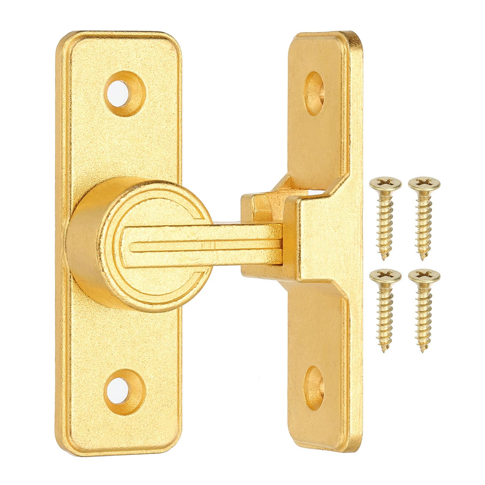PATIKIL 90 Degree Barn Door Lock, Flip Latches Zinc Alloy Safety Sliding Door Bolt Latch Lock for Garden Garage Bathroom Gate Gold