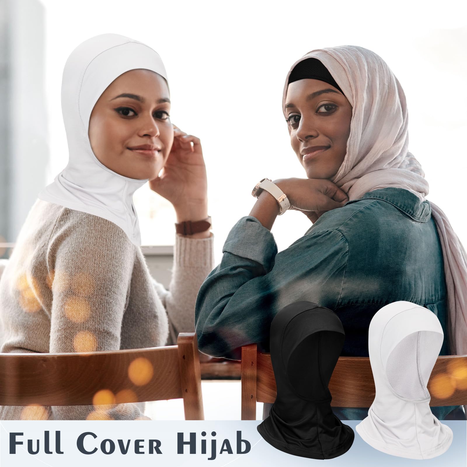 Boyiee 2 Cappelli Hijab per Donna Sciarpe per Testa a Copertura Completa Berretto Hijab Elastico