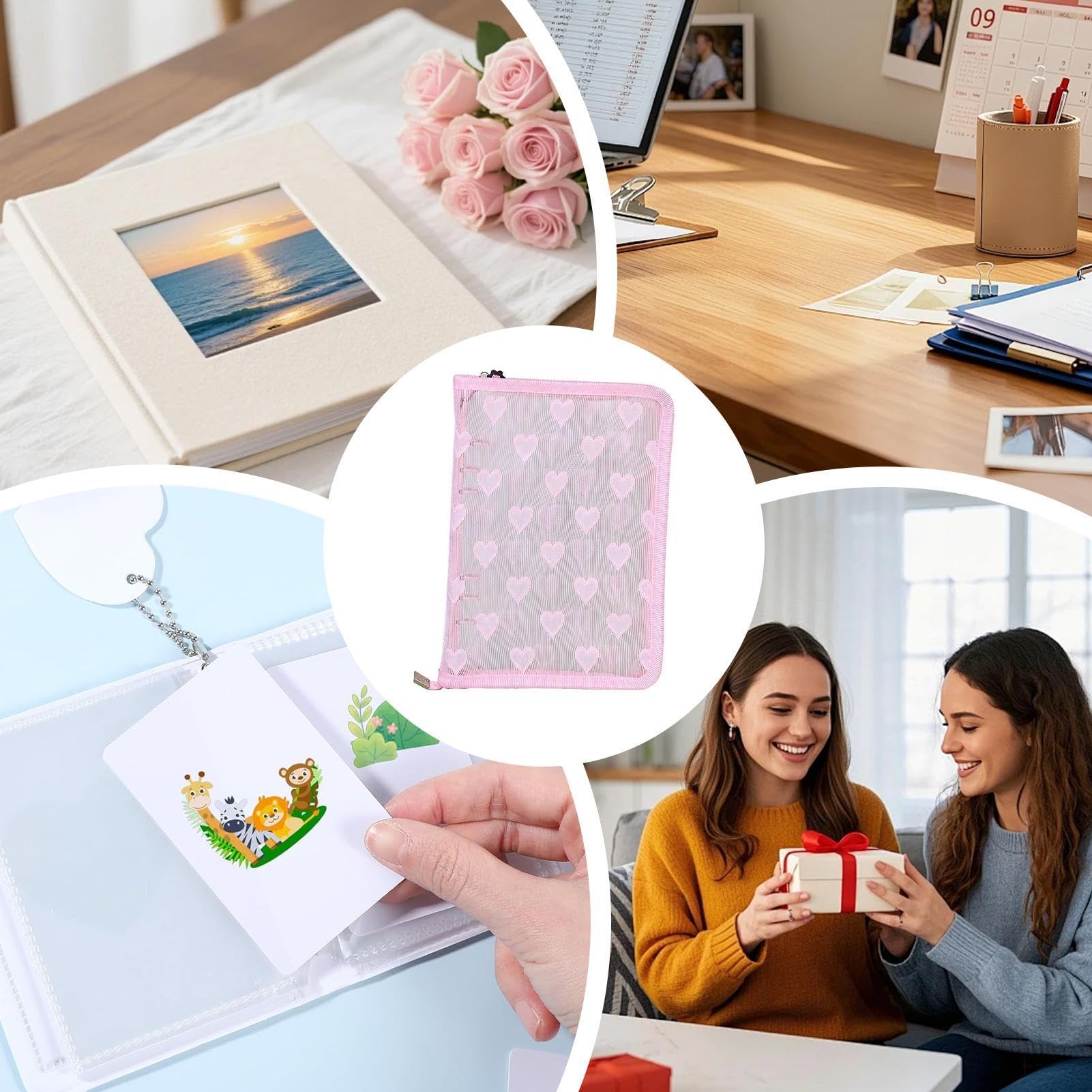 Álbum de Fotocartas Cierre con Cremallera, Estuche de Almacenamiento A5 | Fundas de Hojas Sueltas para Álbum de Fotos Para Mochila Viaje Clase Adolescentes Niñas