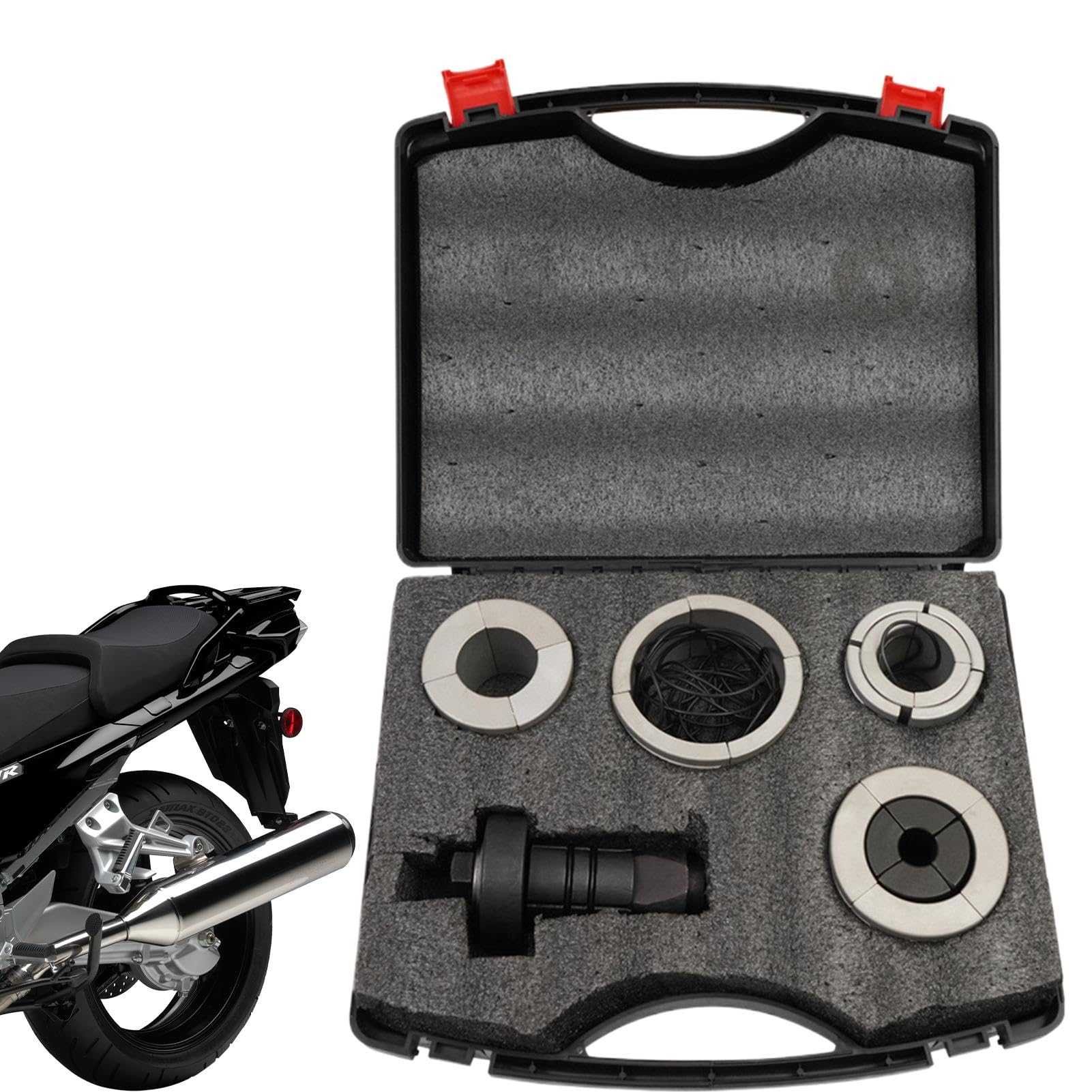 Exhaust Pipe Expander Tool zestaw narzędzi do rozbudowy rur motocyklowych i ciężarowych | 7-częściowy zestaw narzędzi metalowych do węży do kół od 1-5/8'' do 4-1/4" R do motocykli i ciężarówek