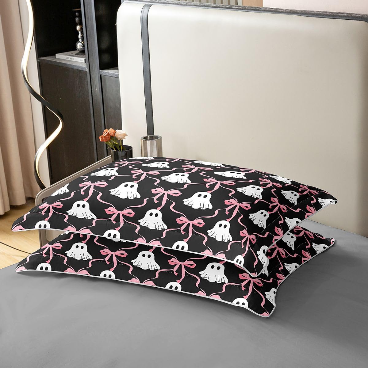 Feelyou Girls Pink Bowknot Duvet Cover 100% Cotton Queen Size