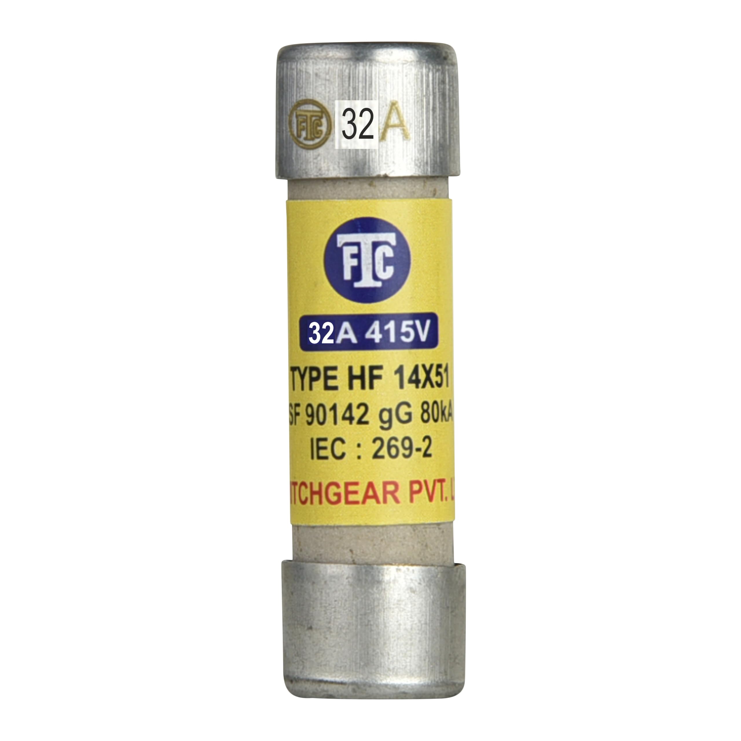 fu32323 FTC HF 32Amp Cylindrical HRC Fuse 415V AC Size - 14 X 51 (Pack Of