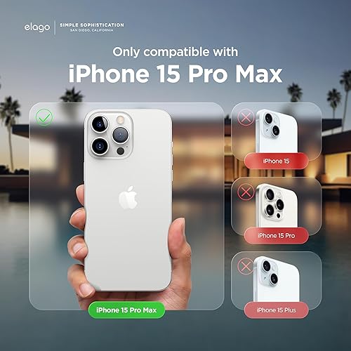 Miniatura 2 de elago Compatible con iPhone 15 Pro Max, funda de silicona líquida, funda protectora de cuerpo completo, a prueba de golpes, funda delgada para