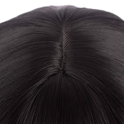 Miniatura 9 de Peluca corta negra con flequillo para mujer, sintética, colorida, para cosplay, uso diario, fiesta, estilo flapper, aspecto natural (10 pulgadas)