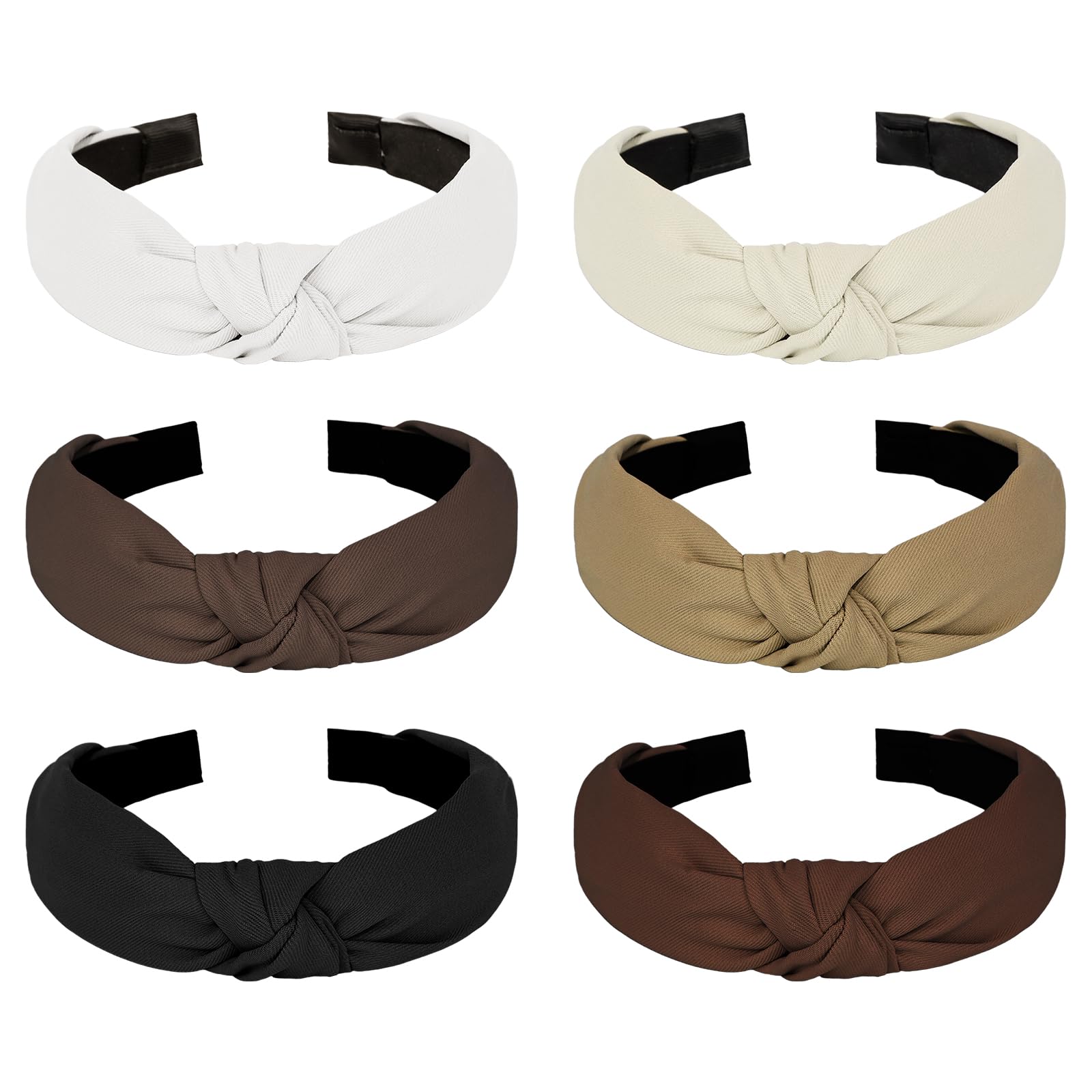 Amariver Knotted Headband for Women Non-slip Head Bands Top Knot Headbands Neutral Colors Hair Band Fashion Hair Accessories for Women Girls