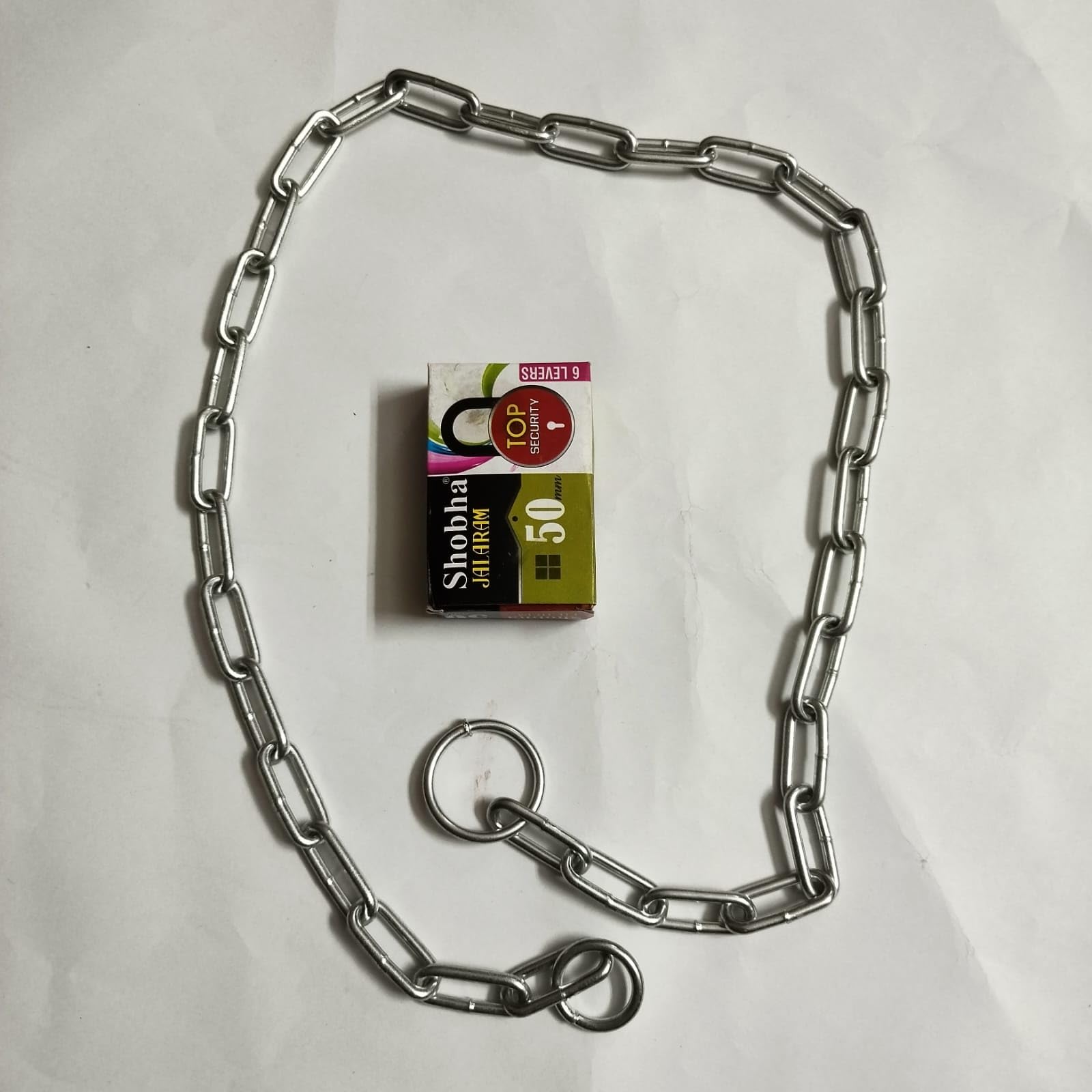 generic jalaram Chain with Lock 9 levers 50 mm 2 feet Lock gate, Fence, Cycle, Bike, Amazing Lock-picture-16