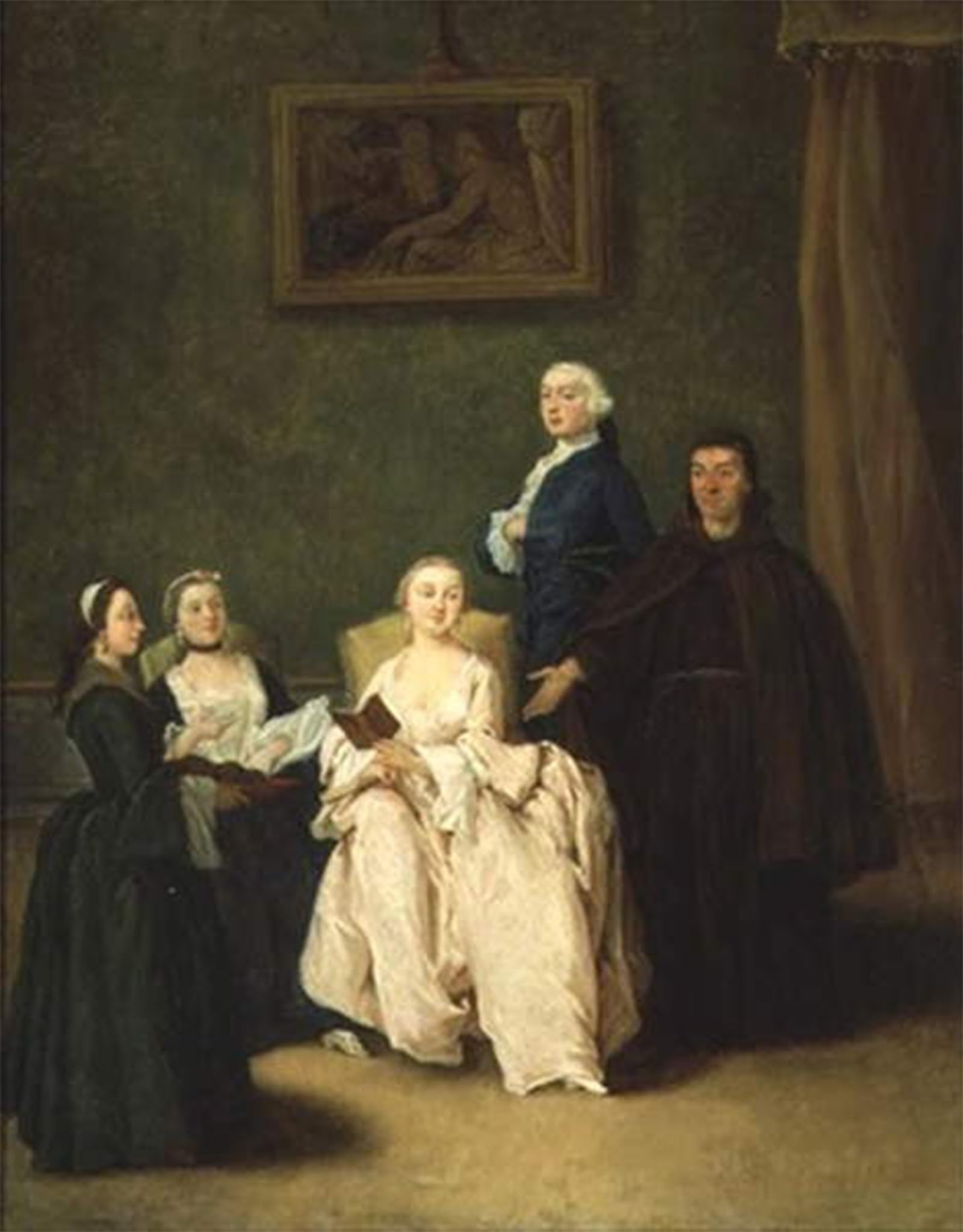 ARTXLXXBN Famous Art Print Poster Vintage Wall Art the Friar's Visit by Pietro Longhi Canvas Art Poster for Home Decor 60x90cm