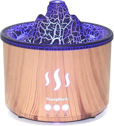 Volcano Cool Mist - Difusor y humidificador de aceite esencial para dormitorio, 5 modos de luz, aroma de 13.5 fl oz, tamaño pequeño, gran capacidad,