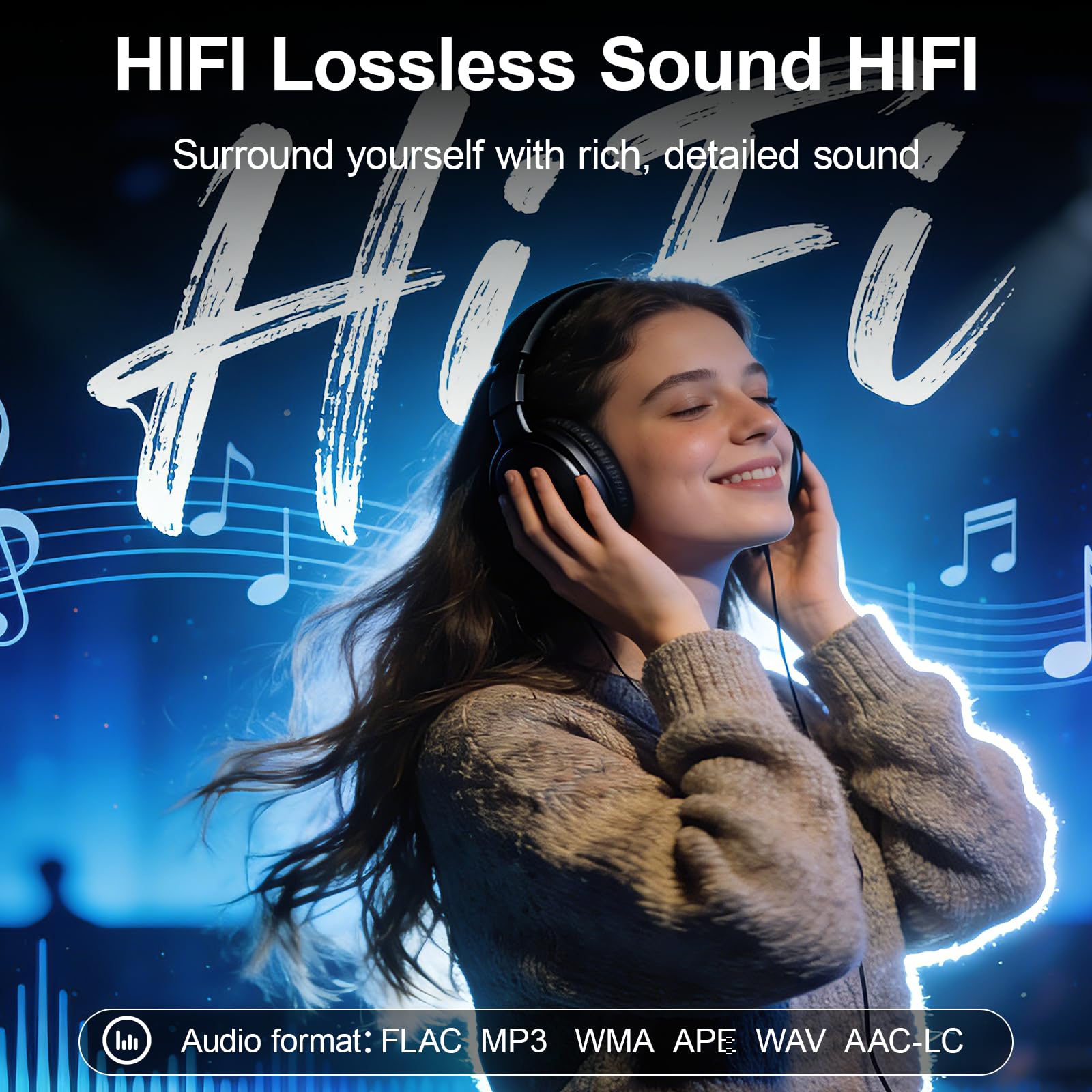 64GB MP3 Player Bluetooth 5.2 - MP3-Player 2.4" Full Touchscreen Tragbarer MP3 Player mit Lautsprecher HiFi-Klang eingebauter Aufnahme FM-Radio, Kann auf 128 GB erweitert Werden kindergerecht