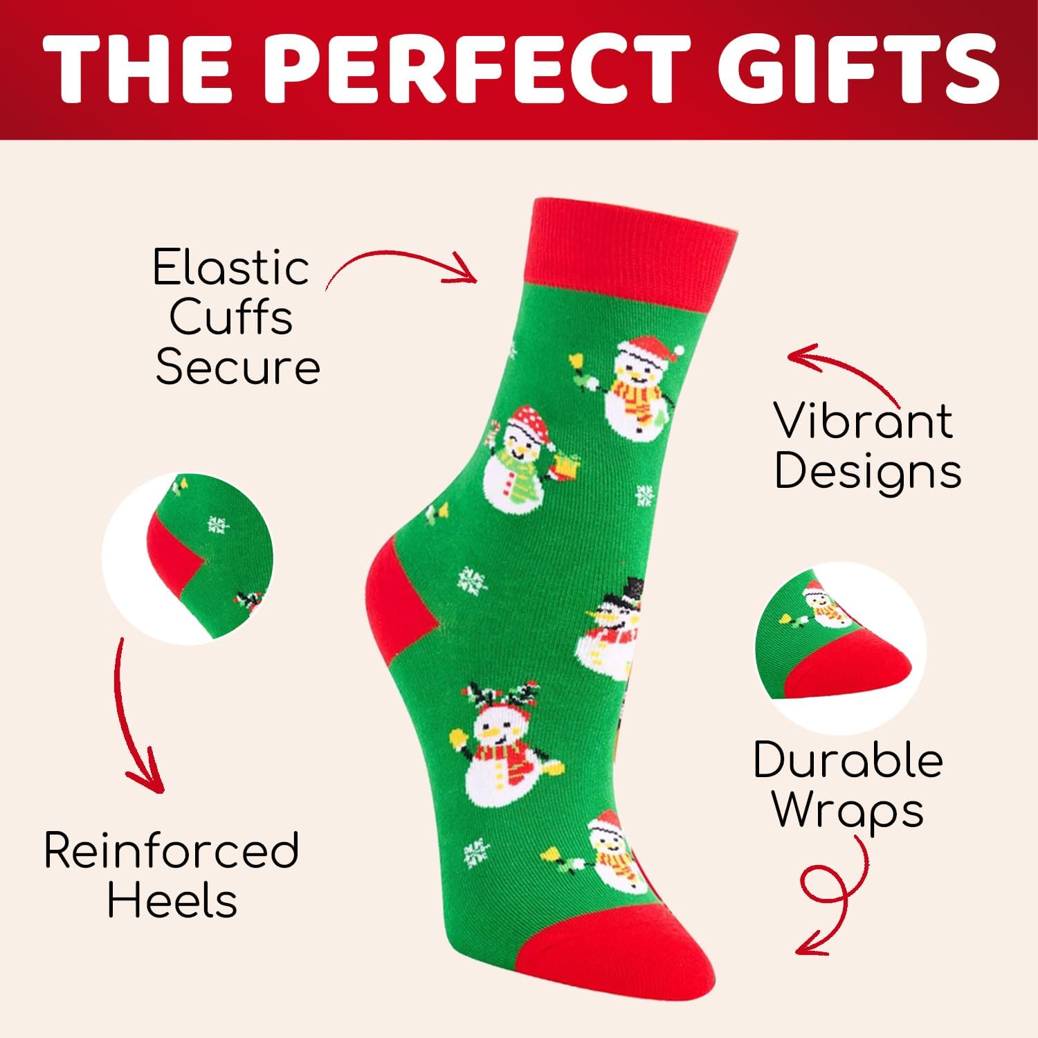 HAPPYPOP Christmas Socks for Kids - Unisex Xmas Sock Gift Ideas for Teen Girls Boys 4 Pack - Image 4