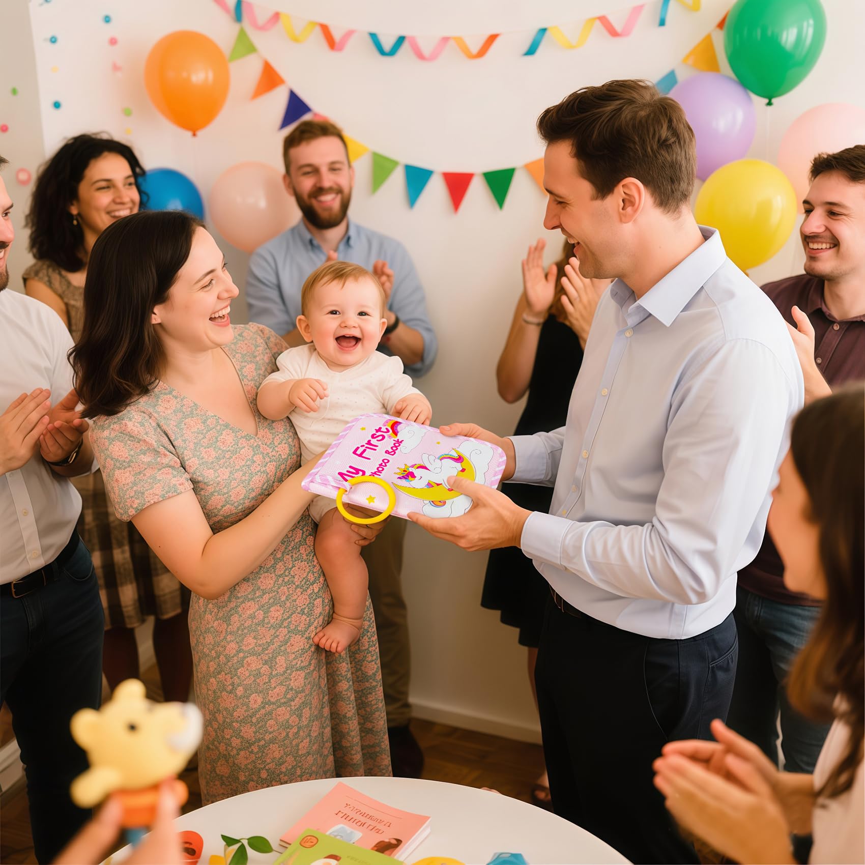 Baby-Fotoalbum, Erinnerungsbuch für Jungen und Mädchen, mit Spiegel für 10 x 15 cm, perfektes Geschenk für Babyparty, Neugeborene, Familienfotos