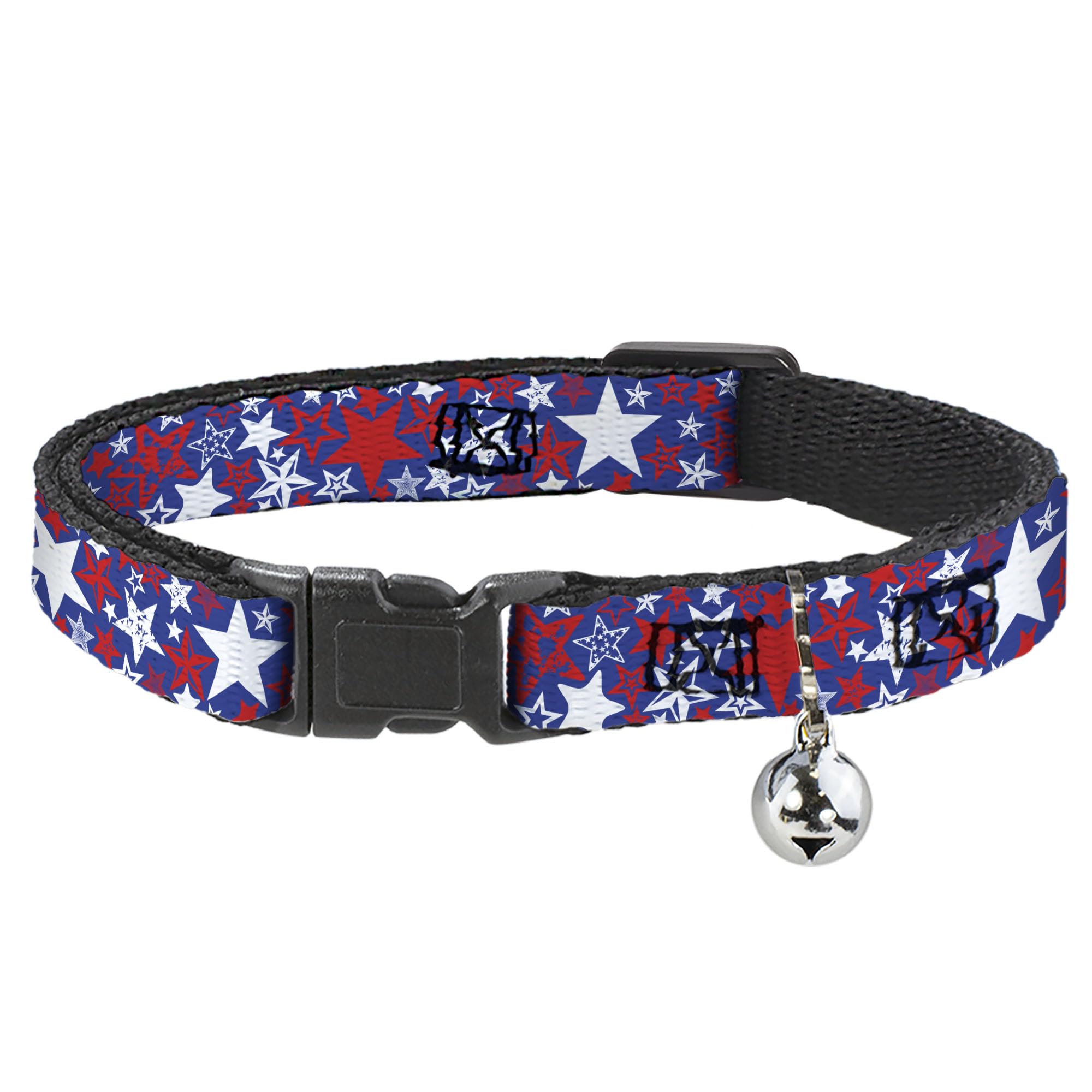 Collar para gato ajustable Buckle-Down mediano ideal para el descanso y juego nocturno en casa