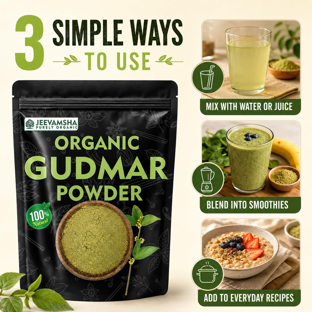 Gudmar Powder 900g | Organic Natural Sugar Control Herb | Supports Diabetes Management | Pure & Chemical-Free | Herbal Supplement Powder | — Amazon image 4