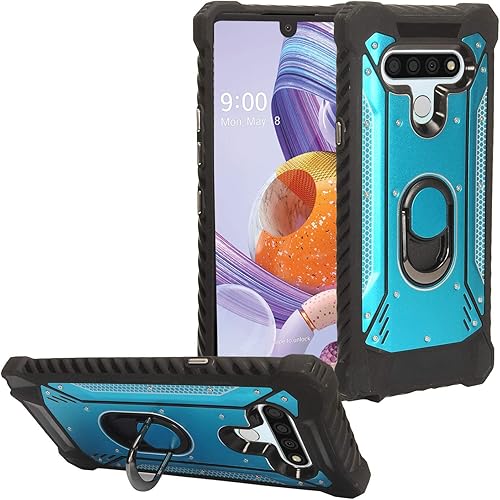 Miniatura 6 de Para LG Stylo 6 LM-Q730 (2020) - Carcasa híbrida de aluminio con soporte - ZY0 Rojo