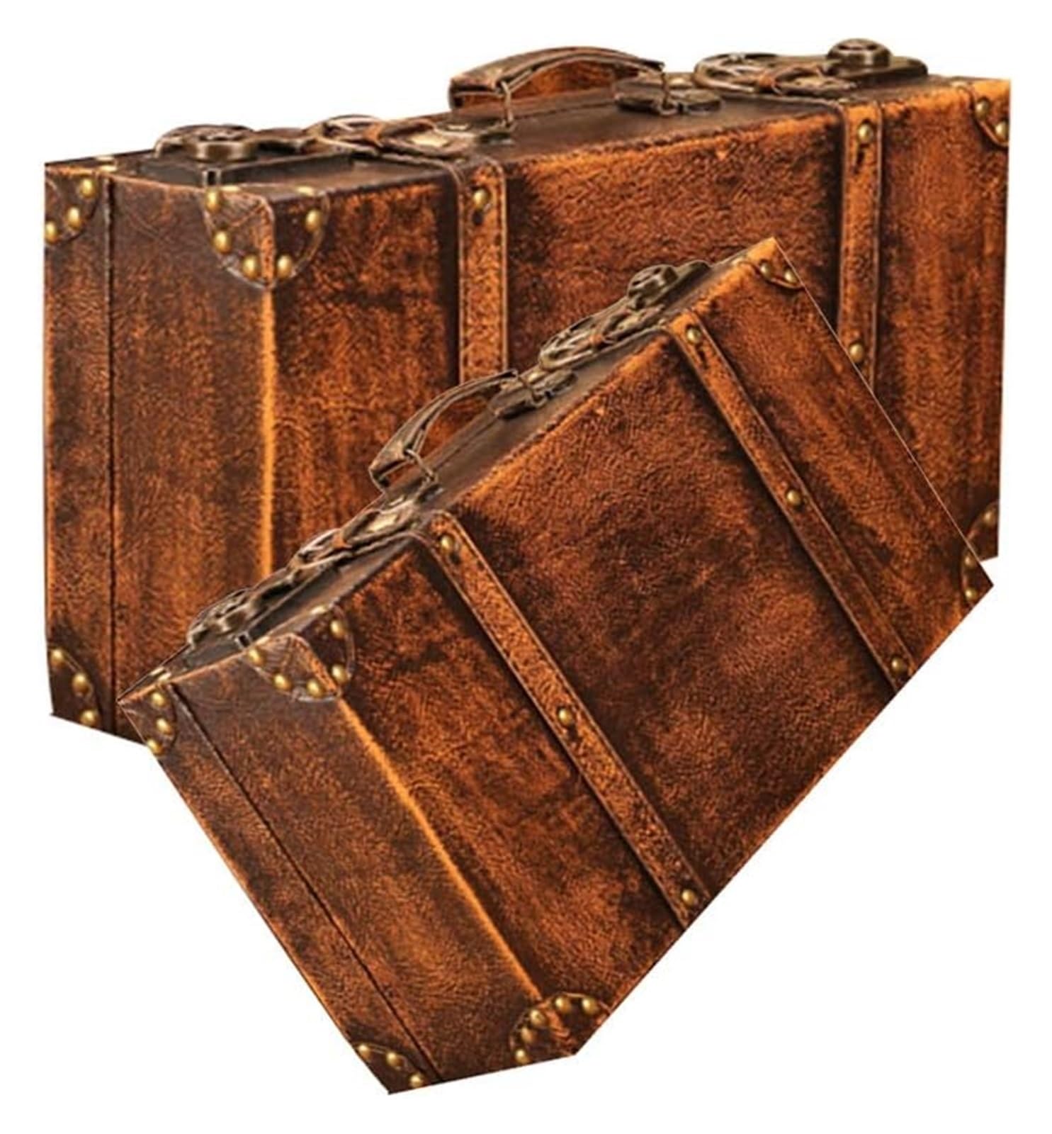Maleta Retro de Madera, Caja de Almacenamiento, para decoración del hogar, Fiestas, Bodas, Accesorios de fotografía, Ventana, Estilo Europeo, 6 Colores, 3 tamaños (A-44 x 11,5 x 22 + 48 x 15