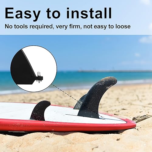 Miniatura 5 de Ferraycle 6 piezas de accesorios de surf, sin herramientas, tornillo de aleta de acero inoxidable, tornillo de aleta de pulgar para hombres y