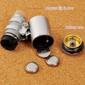Digital Microscope 60X Magnification Pocket Microscope Portable Microscope Lighted Pocket Handheld Microscopes Digital Microscope