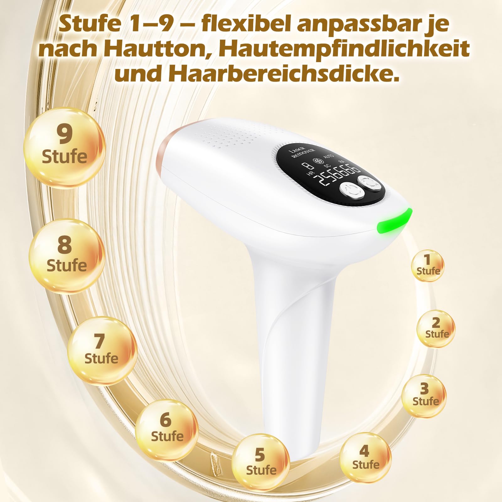 IPL Geräte Haarentfernung Laser Hair Removal mit Kühlfunktion, Epilierer für Gesicht, Arme, Achseln, Bikinizone, Intimbereich