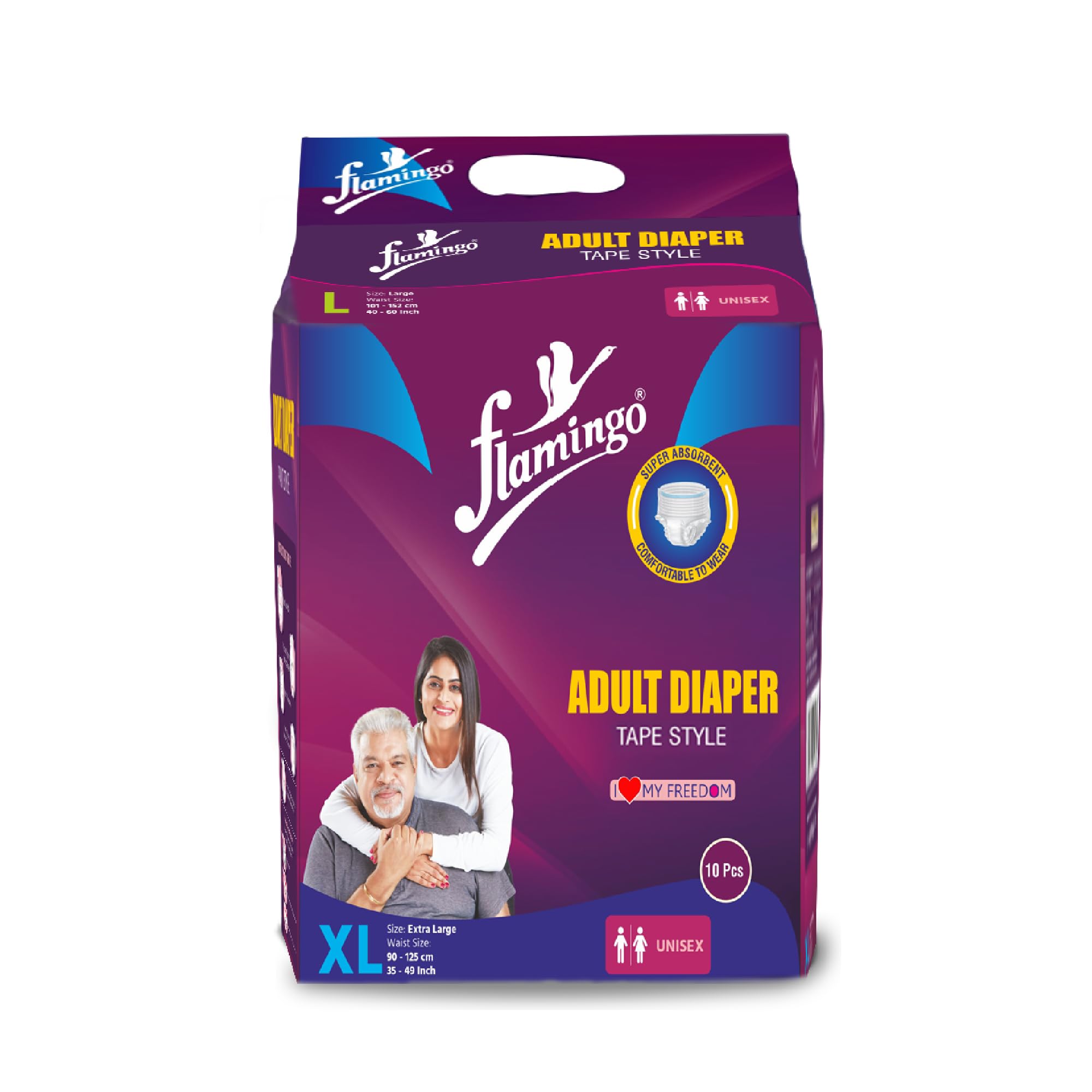 Flamingo Taped Style Adult Diaper Unisex | Adult Dry with Odour Lock and Anti-Bacterial Super Absorbent Core | Prevents Rashes and Infection | Color-White | Size-XL (B09N3Z88J7) Amazon Price History, Amazon Price Tracker