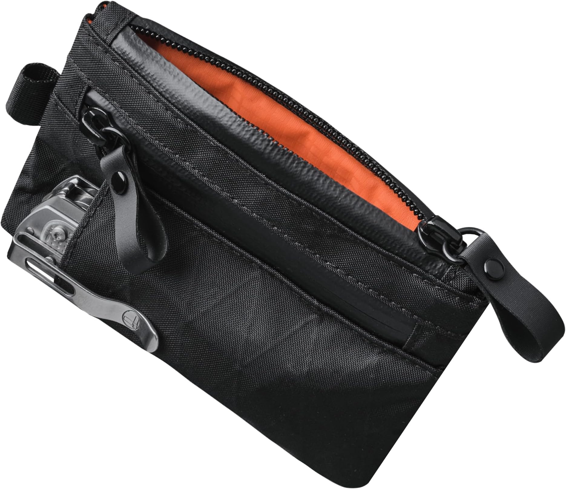 Zip Pouch Pro - Minimalist Zipper Wallet - with RFID Blocking ID Card Holder Wallet with Zipper for Men with Multi-tool Slot, Black, Small, Zipper Walet