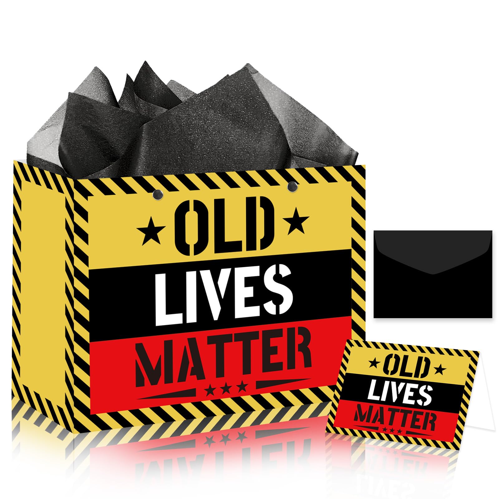 Large Birthday Paper Gift Bags - Old Lives Matter Gift Bag Anniversary 13in