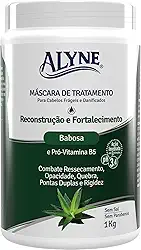 Alyne, Máscara de Tratamento, Para Cabelos, Reconstrução e Fortalecimento, 1 kg, Verde