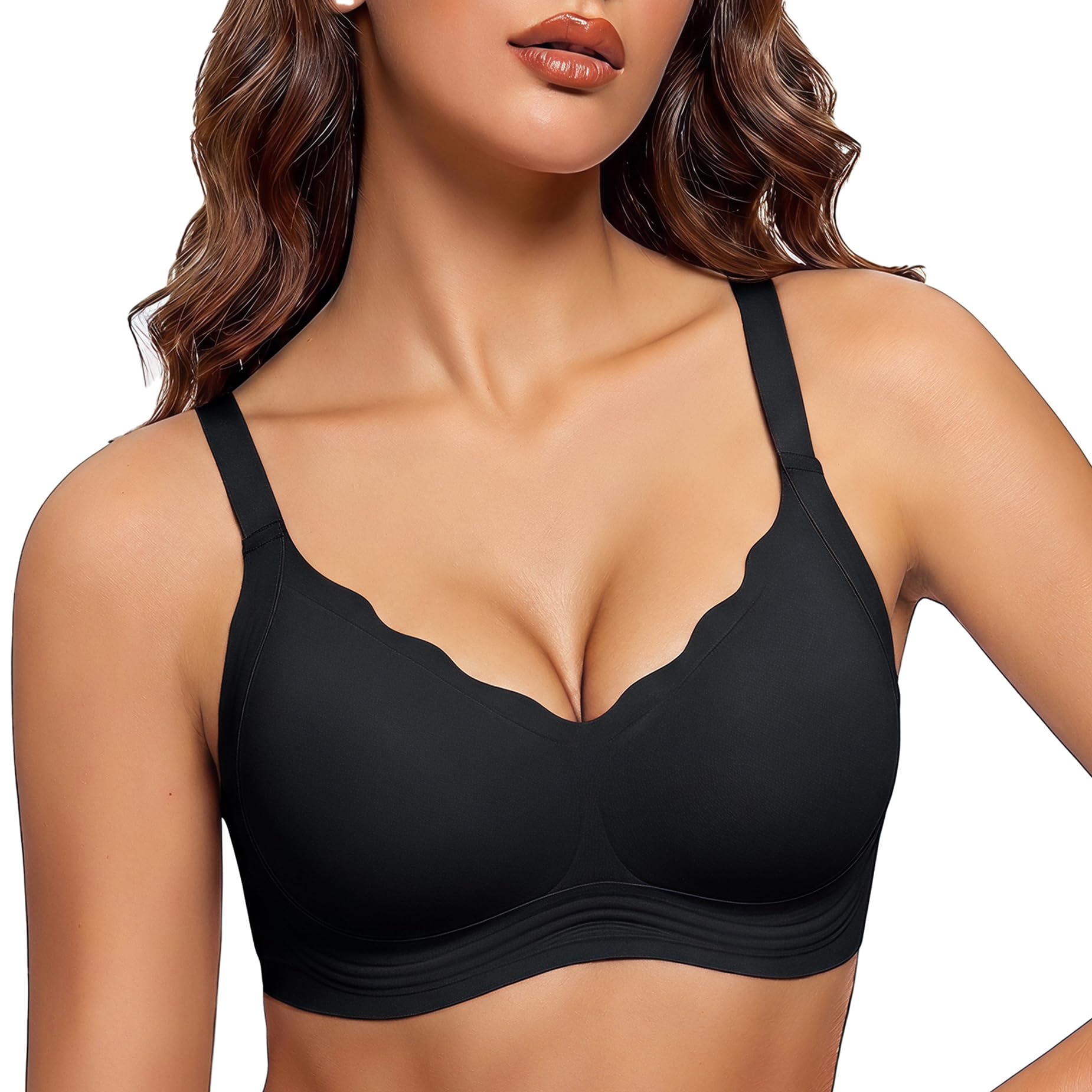 Bresdk Reggiseno Donna Senza Ferretto – Bralette Seamless, Imbottita e a Copertura Totale per Seni Generosi – Reggiseno Push-Up Confortevole, Ideale da Indossare sotto Le T-Shirt o per Dormire