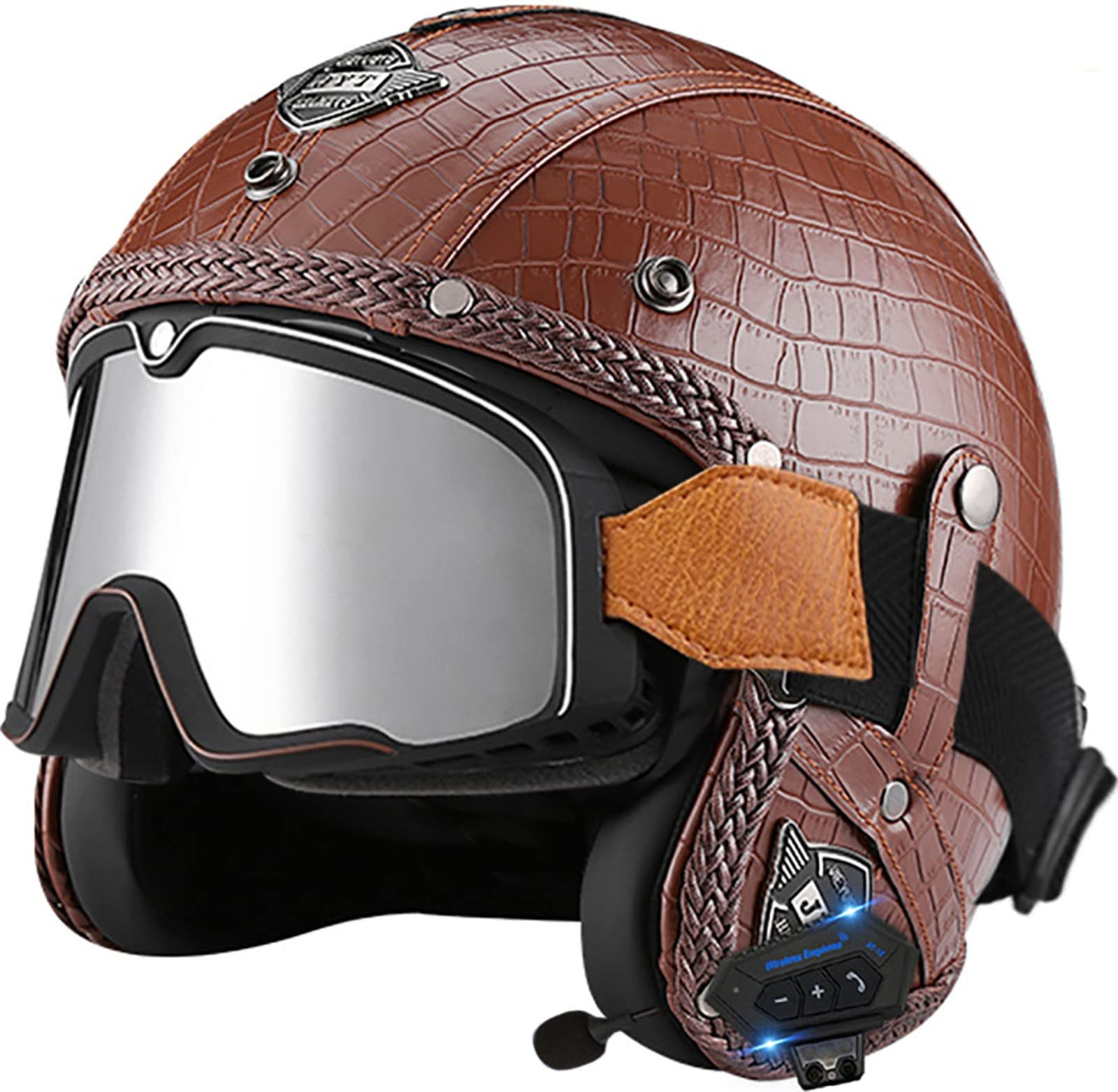 ぶぶヘルメット Amazon.co.jp: Bluetooth オープンフェイスレザーヘルメット