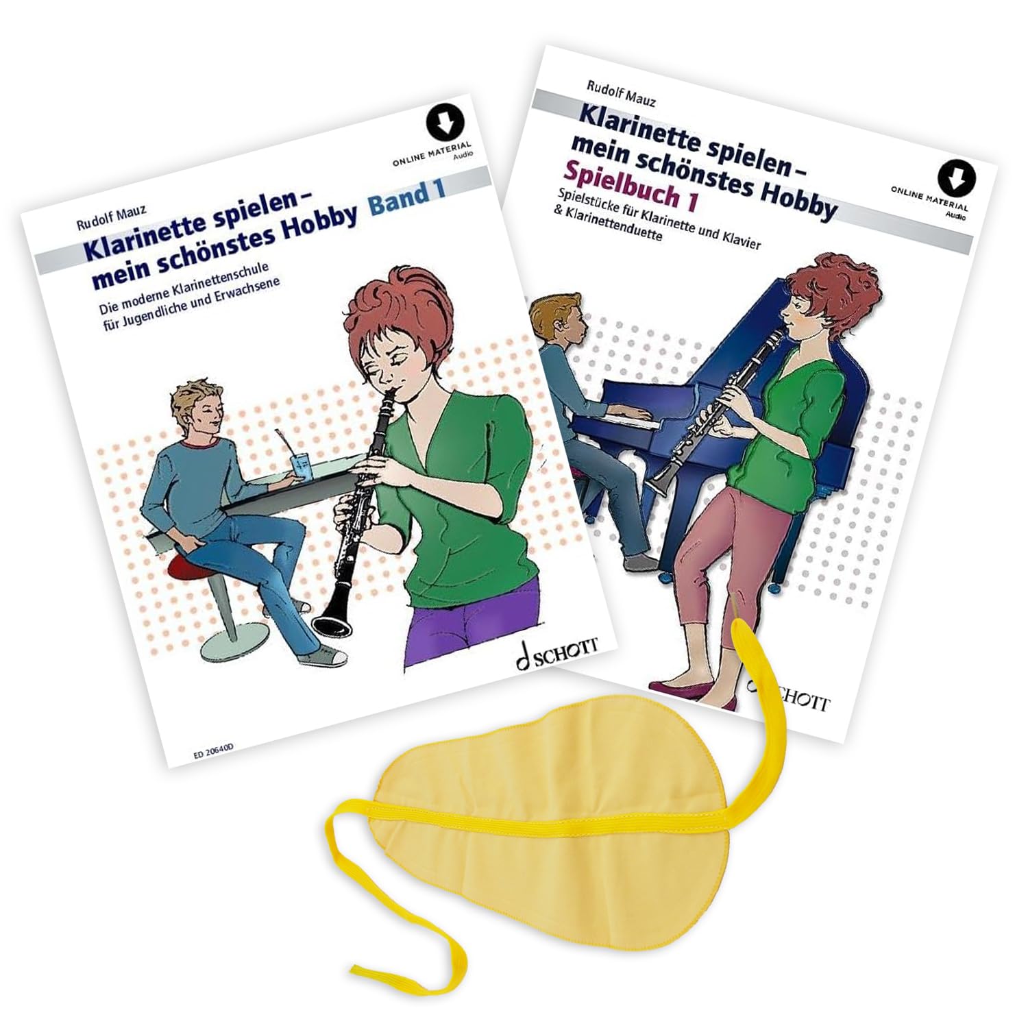 Klarinette spielen - mein schönstes Hobby Band 1 und Spielbuch 1: (Starterset) mit Online Material von Rudolf Mauz - Band 1 (Set) ISBN 9783795724559, 9783795723460 + Soundman Wischer für Klarinette