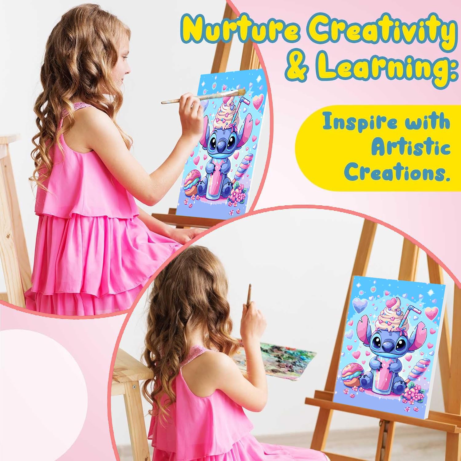 絵画 ANTIKIDS Amazon.com: Cartoon Paint by Numbers Kit for Kids with