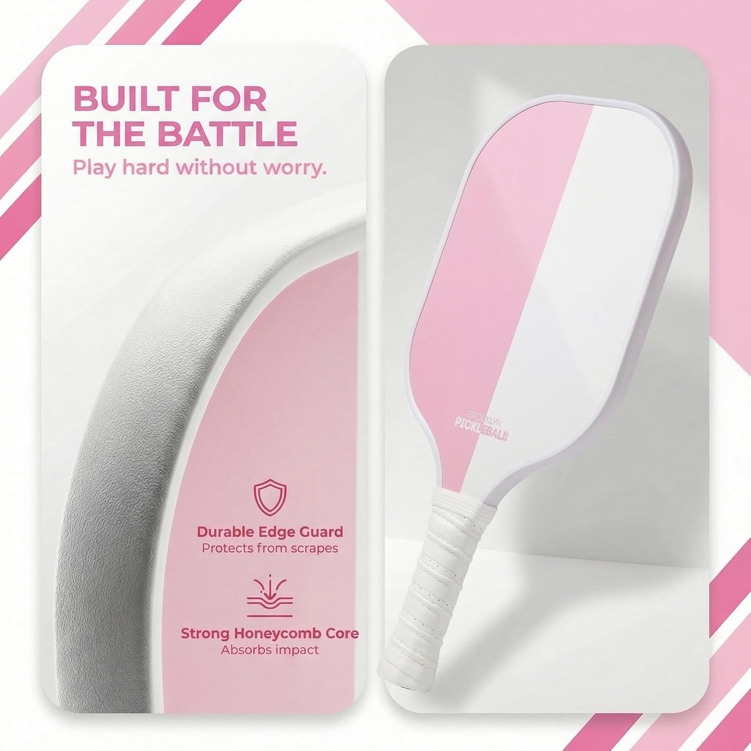 Brooklyn Pickleball Co. – Carbon Fiber Pickleball Paddles – USAPA Approved, Honeycomb Core, Cushioned Grip, Lightweight Design – Single Paddles & Paddle Sets