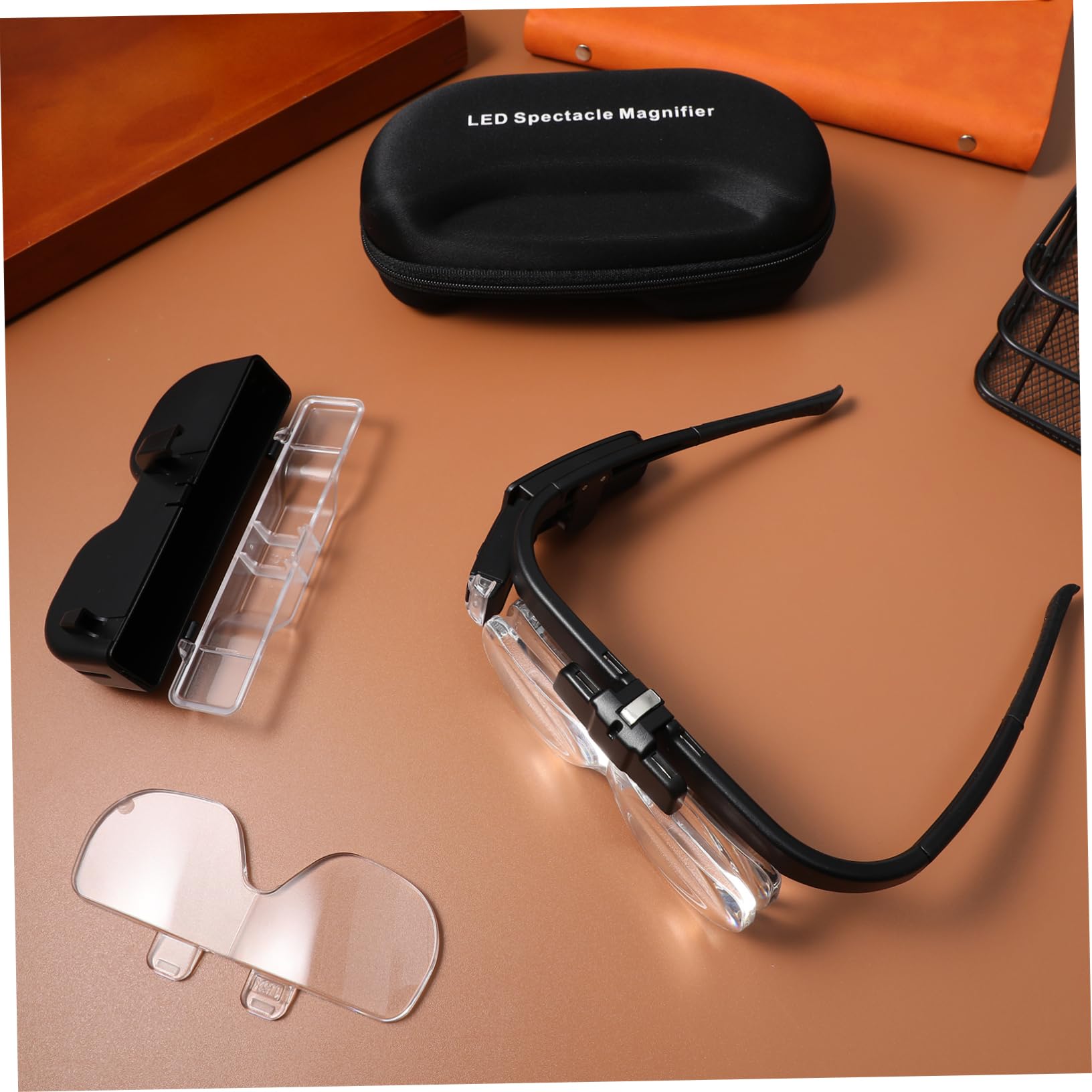 Occhiali Ingrandimento in ABS con Luce LED USB Ricaricabili