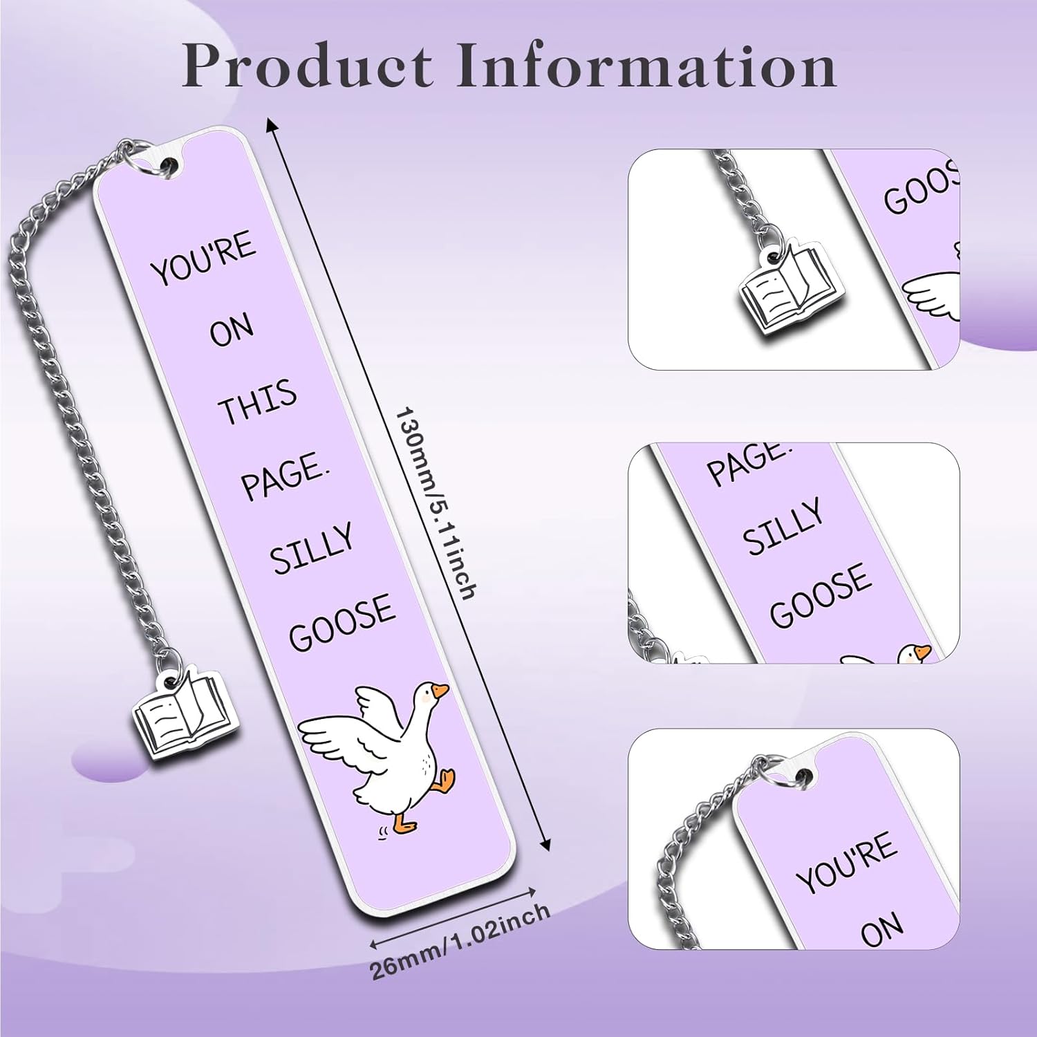 Funny Valentine Bookmarks Silly Goose Bookmarks Cute Goose Gifts for Women Book Lovers Gifts Book Marks for Reading Women Book Accessories Christmas Stocking Stuffers for Reading Woman - Image 4