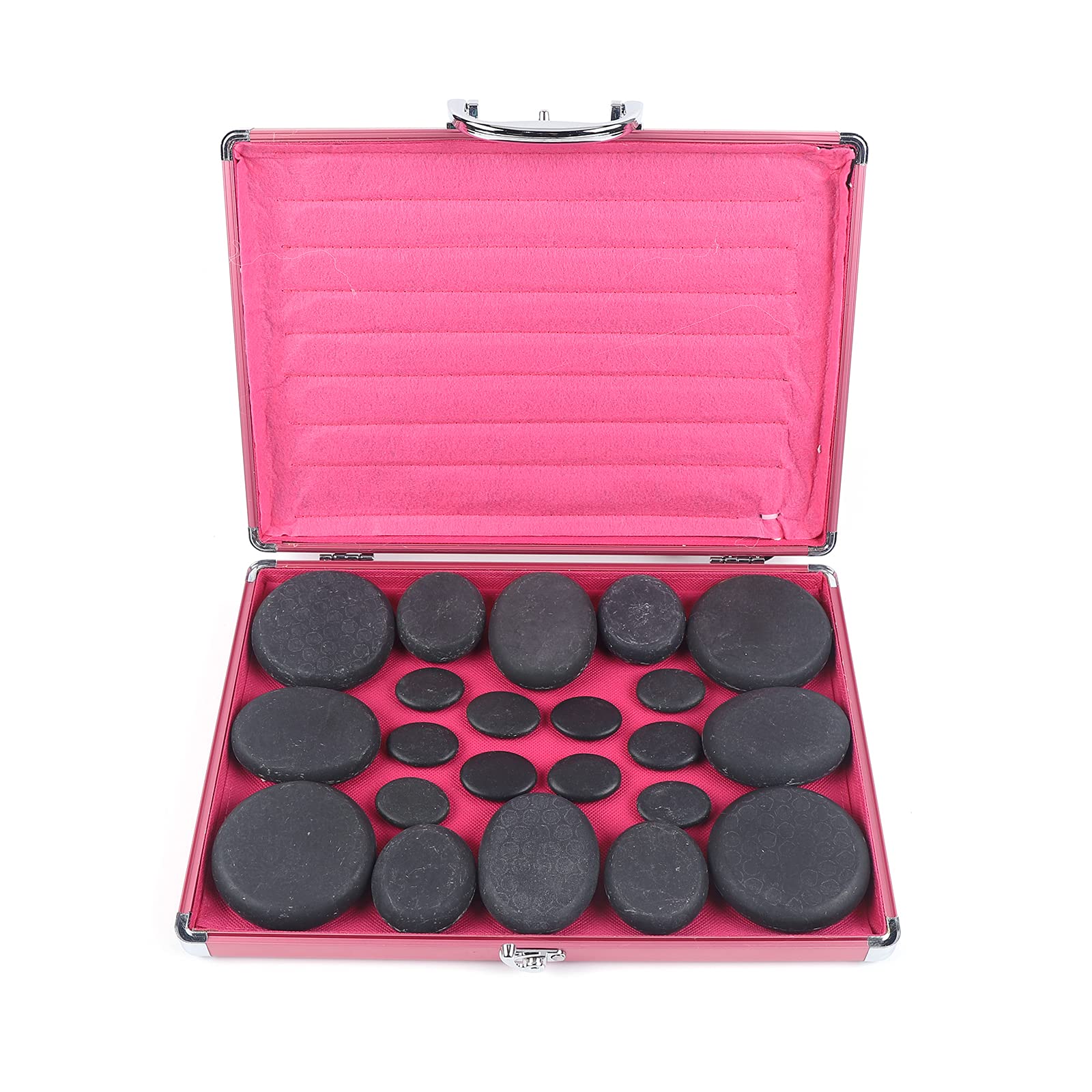 Set de masaje de piedra caliente, calentador grande, caja de calentador, piedra de masaje con caja de calor para masaje Gua Sha Tuina y compresas calientes, se pueden utilizar 20 piedras