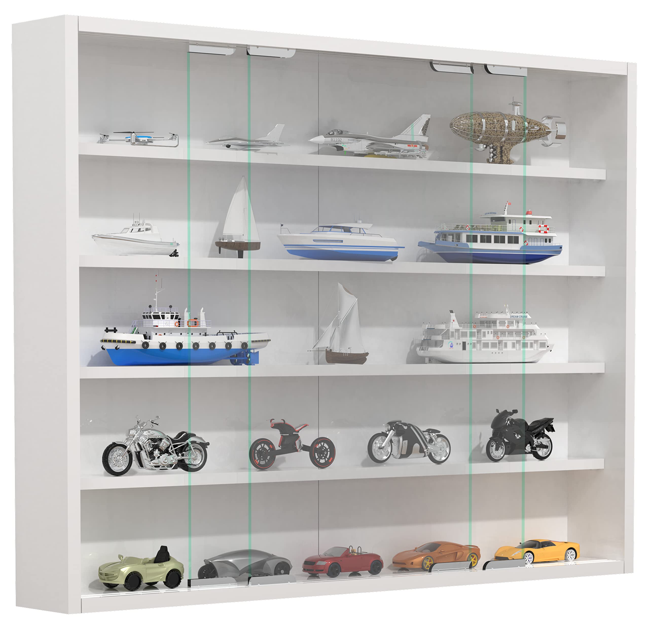 VCM Glasvitrine hängend | Vitrine Glas mit ESG-Sicherheitsglas | Maße ca. H. H. 60 x B. 77 x T. 10 cm | Hängevitrine Glas | Modern und platzsparend | Glas Vitrinenschrank - Agisa L